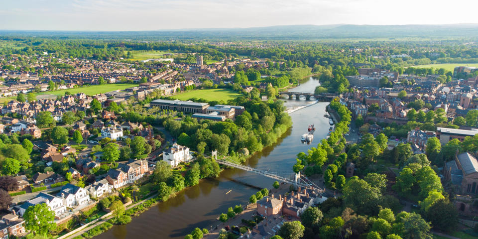 A wide shot of the UK