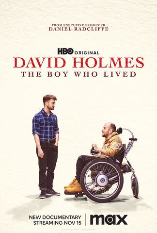 <p>Credit: HBO</p> 'David Holmes: The Boy Who Lived' poster
