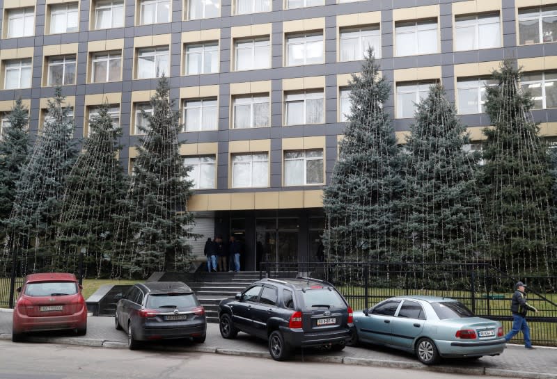 A view shows a building housing an office of Burisma company's subsidiary in Kiev