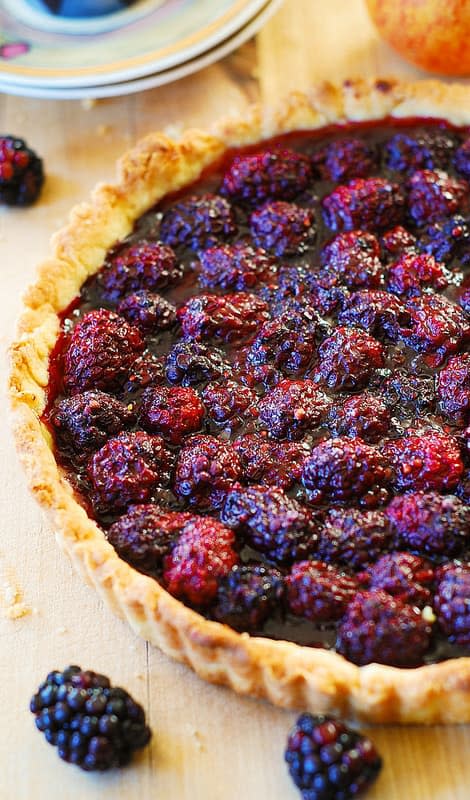 <p>Julia's Album</p><p>Blackberry tart made completely from scratch! Fresh berries, homemade tart crust shell—you’ll fall in love with this beautiful French dessert.</p><p><strong>Get the recipe: <a href="https://juliasalbum.com/blackberry-tart-recipe/" rel="nofollow noopener" target="_blank" data-ylk="slk:Blackberry Tart;elm:context_link;itc:0;sec:content-canvas" class="link rapid-noclick-resp">Blackberry Tart</a></strong></p>