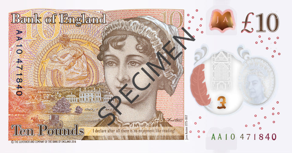 The new £10 note will be released into circulation on Thursday (Bank of England)