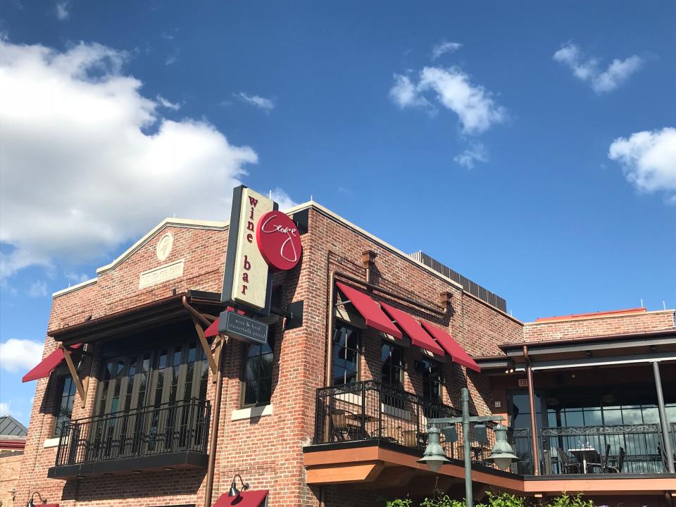 exterior shot of wine bar george at disney springs