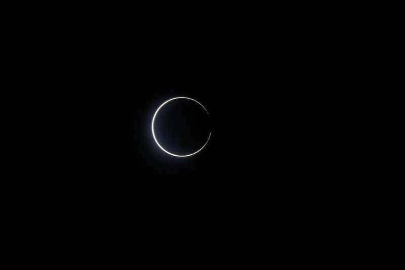 El "anillo de fuego" durante el eclipse solar en el municipio de Budai, condado de Chiayi, Taiwán