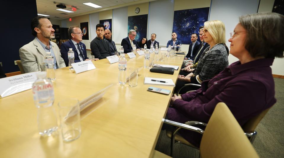 Members of the Utah trade mission group and members of U.S. Ambassador to Ukraine Bridget A. Brink’s staff meet at the embassy in Kyiv, Ukraine, on Tuesday, May 2, 2023. | Scott G Winterton, Deseret News