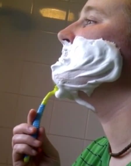 Photography YouTube: Sarah shaves before starting her Movember challenge