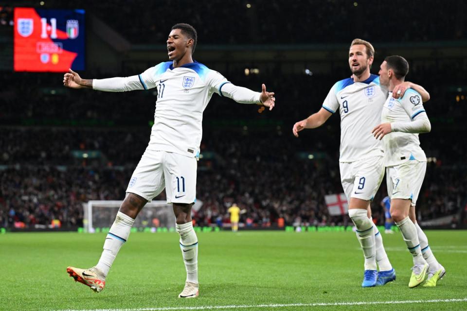 Marcus Rashford scored a brilliant second for England  (The FA via Getty Images)