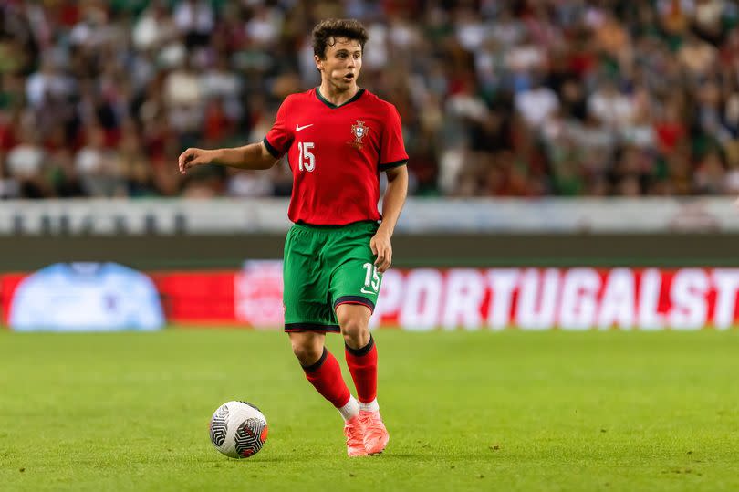 Joao Neves of Portugal seen in action during the friendly match between Portugal and Finland at Estadio Jose Alvalade Stadium.