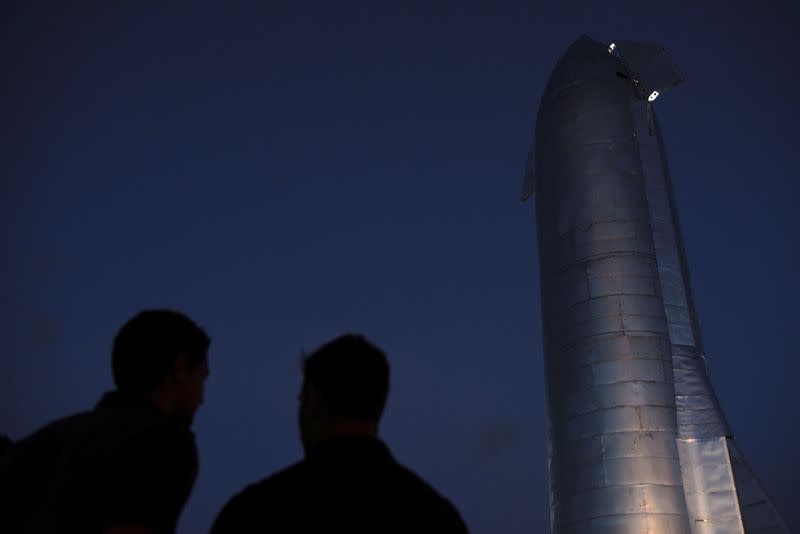 FILE PHOTO: SpaceX's Elon Musk gives an update on the company's Mars rocket Starship in Boca Chica