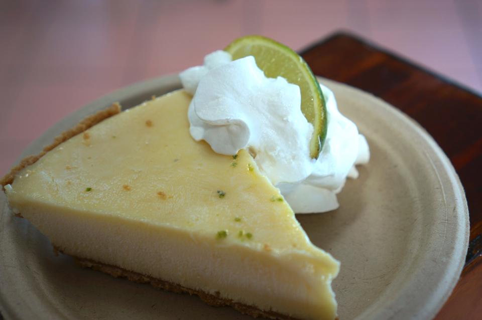 Gramma Dot's famous Key lime pie comes whole or by the slice.