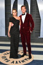 <p>A last-minute stomach bug almost prevented the <em>Call Me by Your Name</em> star from slpping on his oxblood velvet Giorgio Armani tux and joining his wife on the <em>Vanity Fair</em> red carpet. (Photo: Dia Dipasupil/Getty Images) </p>