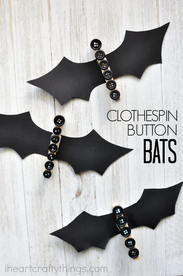 Clothespin Button Bats