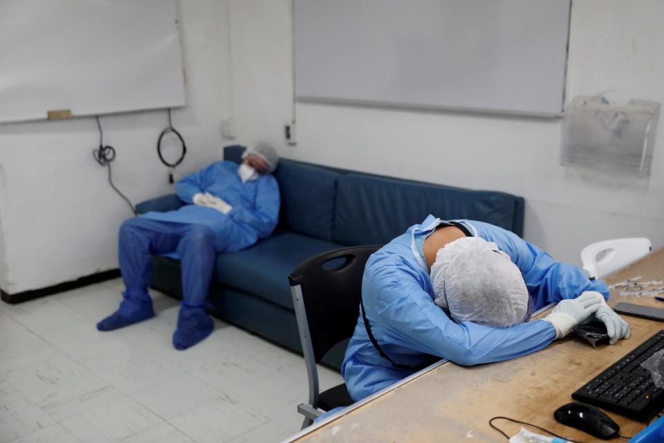 healthcare workers tired