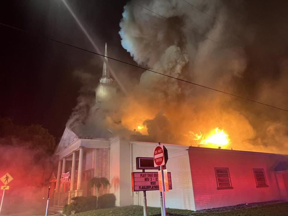 Fire destroys the Flagler Playhouse Monday morning
