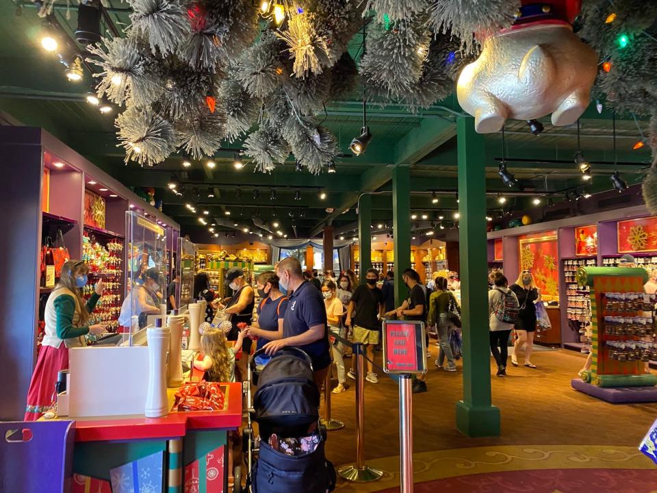 Inside Disney's Days of Christmas at Disney Springs in December 2021.