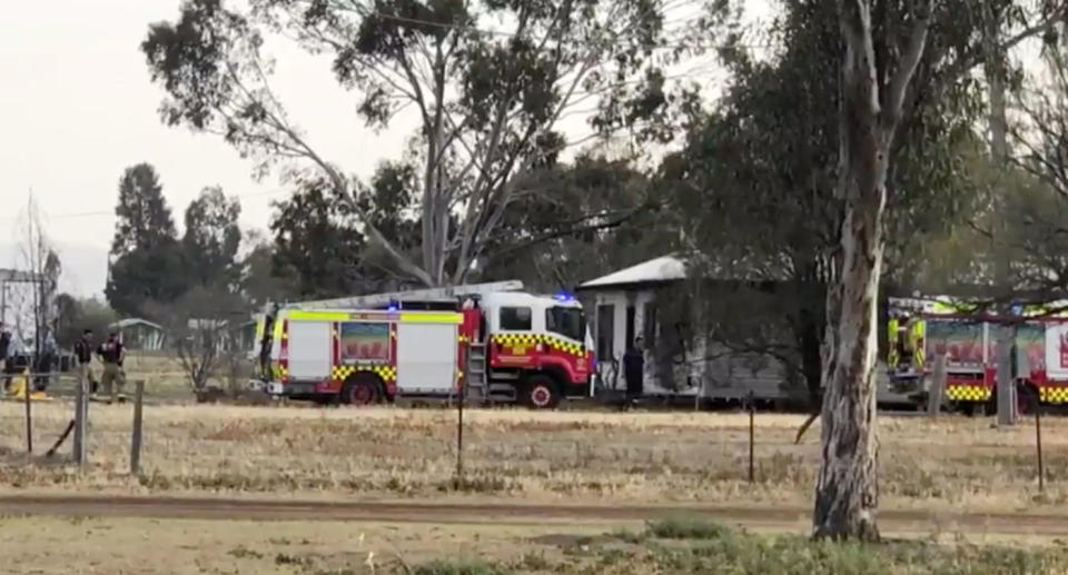 A property in Tamworth on Bylong Road where an elderly woman and child died in a house fire.