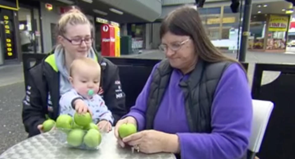 Denise O'Halloran (right) bought a tampered apple