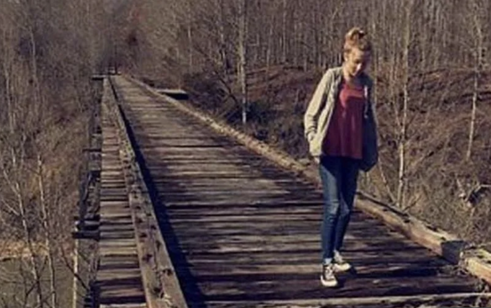 Image of Abigail Williams walking across the Monon High Bridge was recovered from her Snapchat account on the day she disappeared (Snapchat)