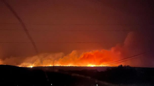 PHOTO: Night glow from the Chalk Mountain Fire in Somervell County on July 18, 2022. (Texas A&M Forest Service via Twitter)