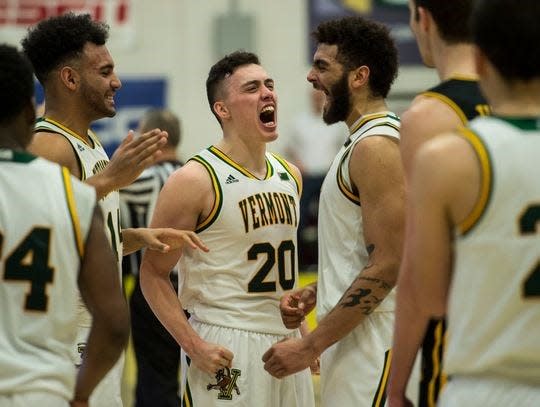 Harrison High School graduate Ernie Duncan celebrates his second trip to the NCAA tournament with the University of Vermont.