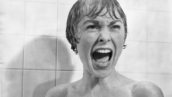 Janet Leigh as Marion Crane screaming in the shower in Psycho.