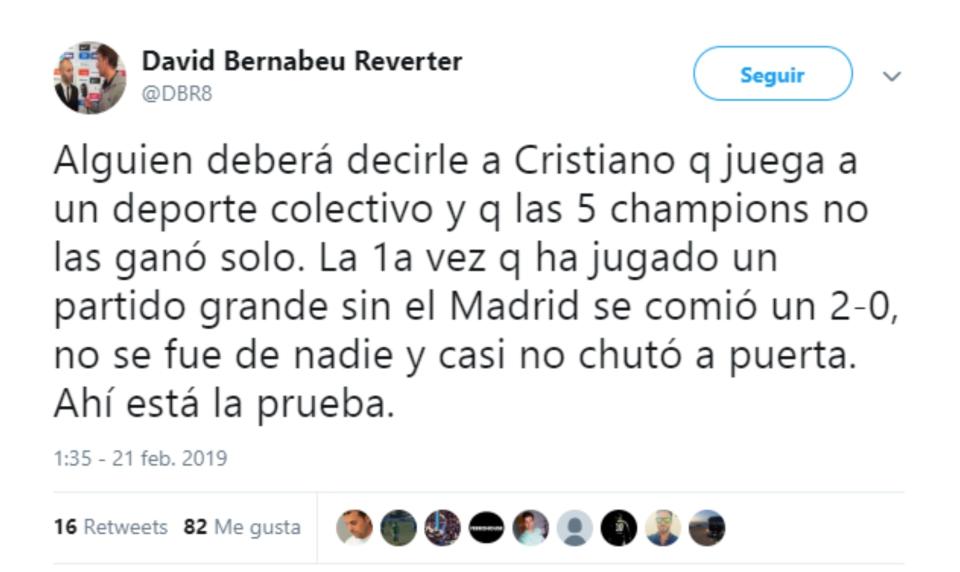 Críticas a Cristiano Ronaldo en Twitter por sus dardos a la afición del Atleti