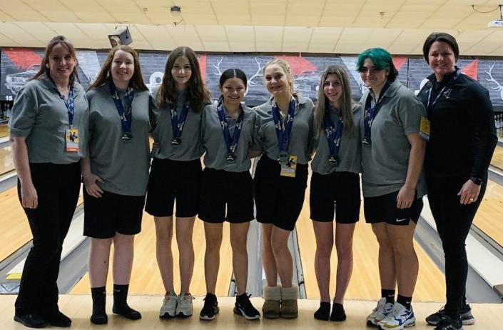 The Section V girls composite team won silver at the NYSPHSAA Bowling Championships.