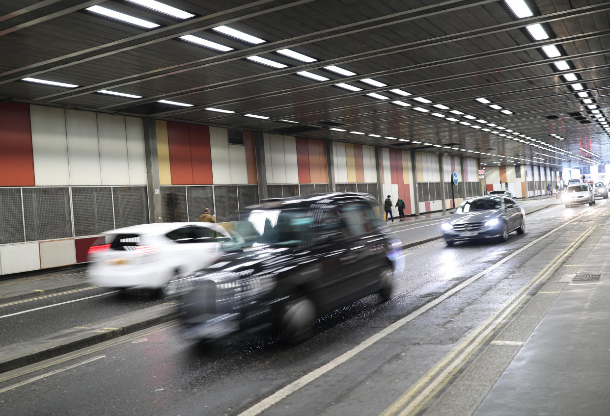 Top tip Traffic in Beech Street on the Barbican Estate in London, as petrol and diesel cars will be banned from the road as it becomes Britain's first zero-emission street, the City of London Corporation (CLC) said. The city is working with Transport for London on plans for the street to just be used by zero-emission vehicles, cyclists and pedestrians by spring 2020.