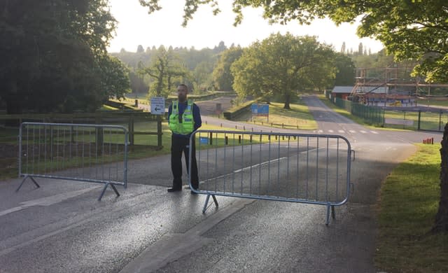 Police at Drayton Manor Theme Park after an incident