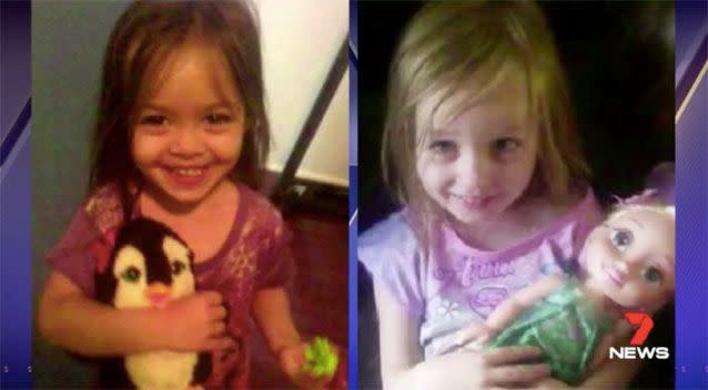 Queensland sisters Patricia and Taya Young were found hugged together at the bottom of the family pool last November. Source: 7News