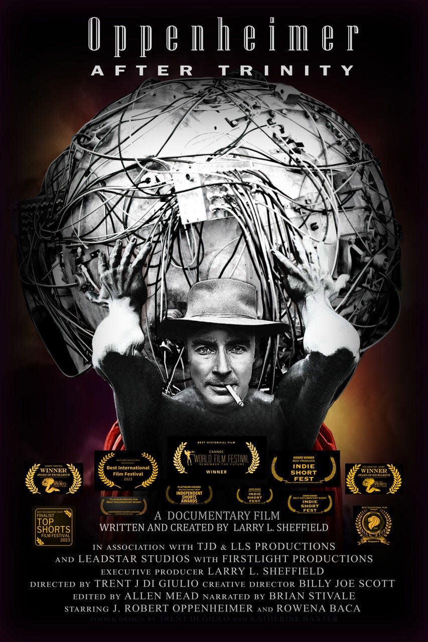 Movie poster for documentary, "Oppenheimer after Trinity."