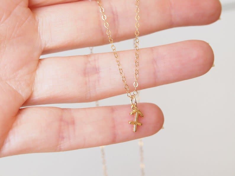 4) Dainty Gold Sagittarius necklace