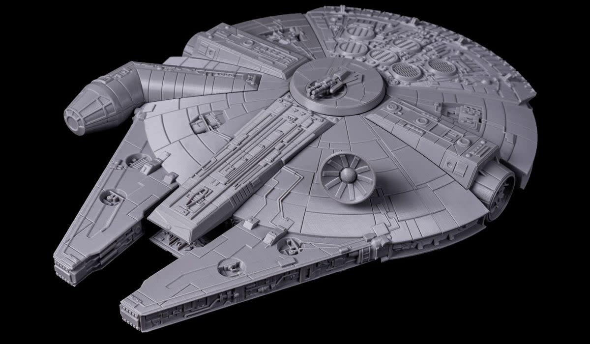 The Falcon can make the Kessel Run in 12 parsecs -- but the 3D printed model will take a little longer.(Photo: Fab365)