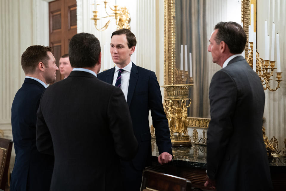 Jared Kushner. My man. Do you really want to stand so close to these guys? (Photo: Pool via Getty Images)