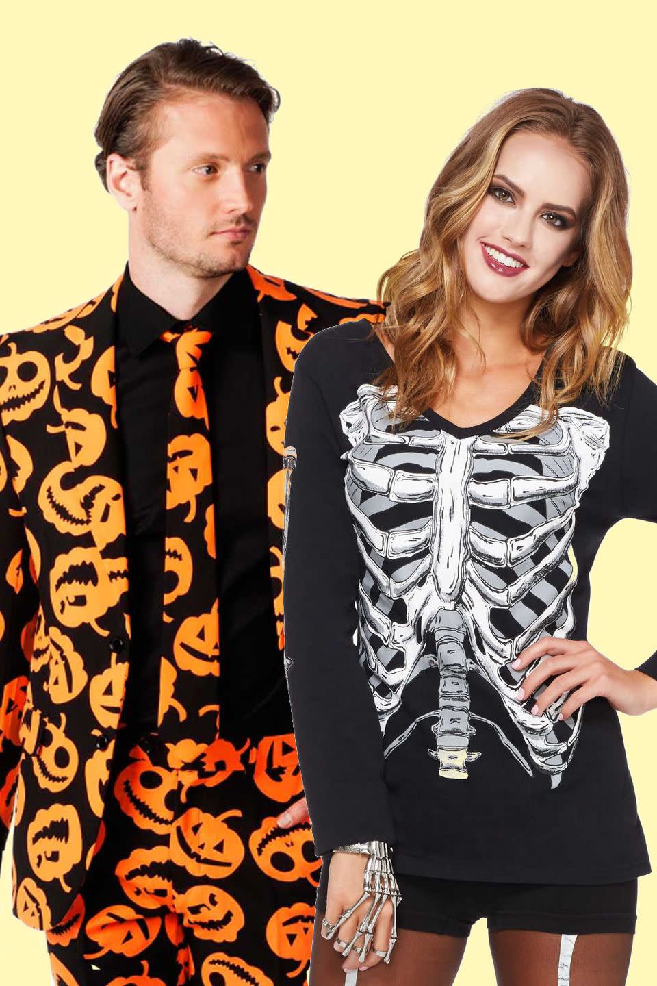 David S. Pumpkins and Skeleton Halloween Costume