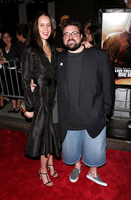 Kevin Smith and wife Jennifer at the New York premiere of 20th Century Fox's Live Free or Die Hard