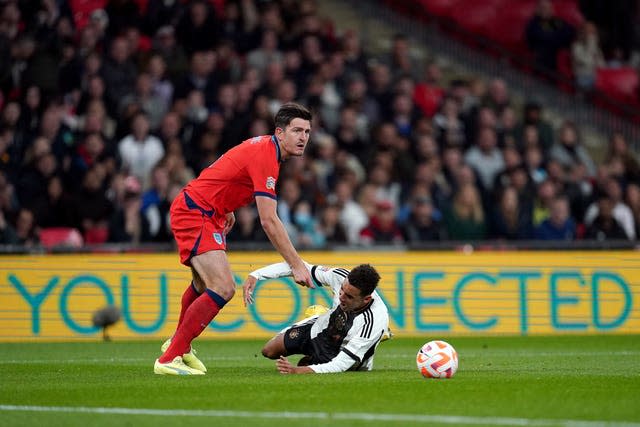 Harry Maguire fouls Jamal Musiala