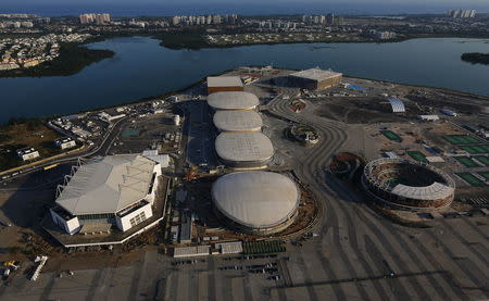 An aerial view shows the 2016 Rio Olympic park. REUTERS/Ricardo Moraes