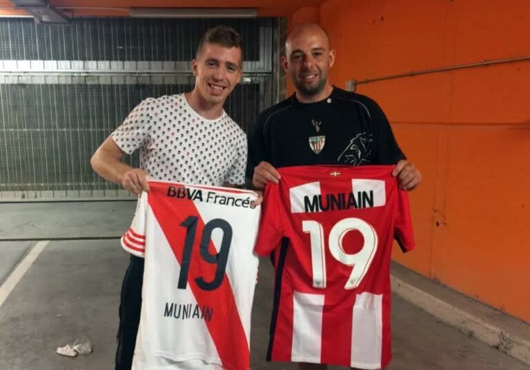 Muniain y una muestra de su histórico afecto por River