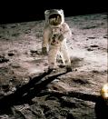 Neil Armstrong was the main photographer, consequently, most photos from the mission are of Buzz Aldrin (seen here)