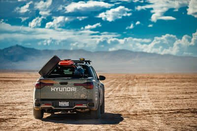 The Brute Squad’s 2022 Hyundai Santa Cruz photographed in Amboy, Calif., on Oct. 12, 2022.