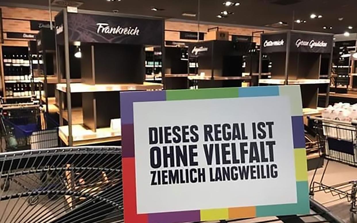 Shelves of German supermarket Edeka emptied of foreign goods - CEN / Twitter