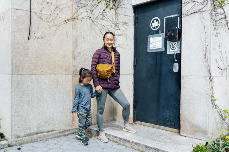 Michiko Sasaki got a $50 summons after she let her son Kobe take an emergency wee outside at Battery Playscape park when the public restroom was closed. Emmy Park for NY Post