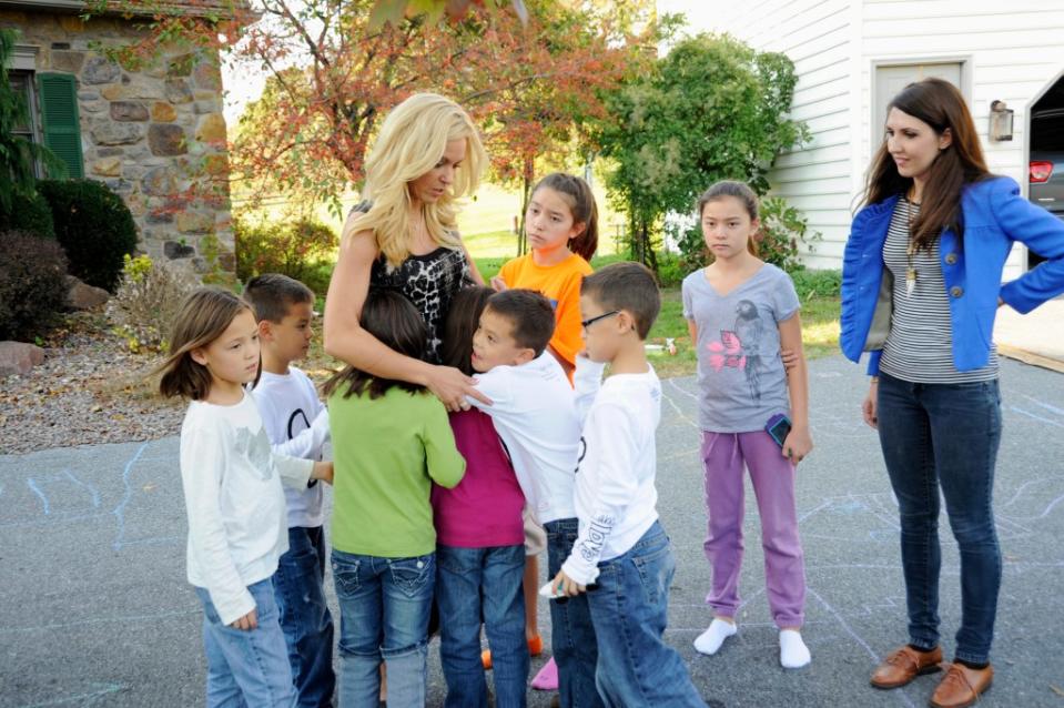 Kate Gosselin with her eight kids, two of whom she’s estranged from today. Disney General Entertainment Content via Getty Images