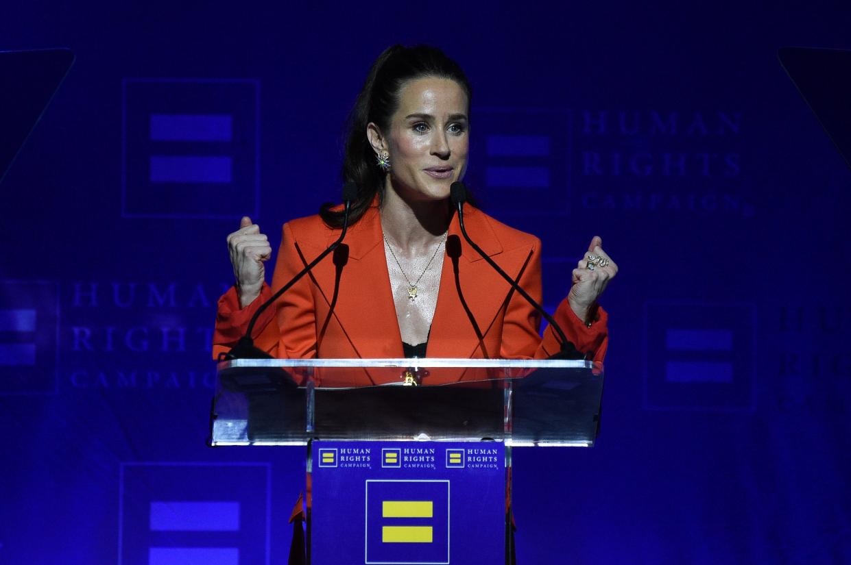 Ashley Biden speaks at the HRC dinner (Richard Shotwell/Invision/AP)