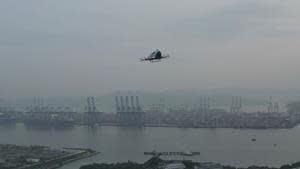 EHang 216 demo flight at the Shenzhen East General Aviation’s heliport via live broadcast in Shenzhen Expressway UAV Command-and-Control Center