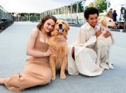 SAG Awards ambassadors Joey King and Logan Browning cuddle up to Subaru's The Barkleys at the Silver Carpet Roll Out Event for the 26th Annual Screen Actors Guild Awards at The Shrine Auditorium in L.A. on Friday.