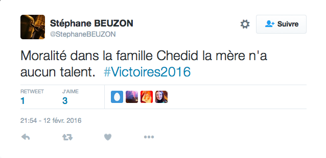 La famille Chedid qui réunissait Louis, Matthieu, Joseph et Anna, a également fait l'objet de quelques blagues incisives sur Twitter. 