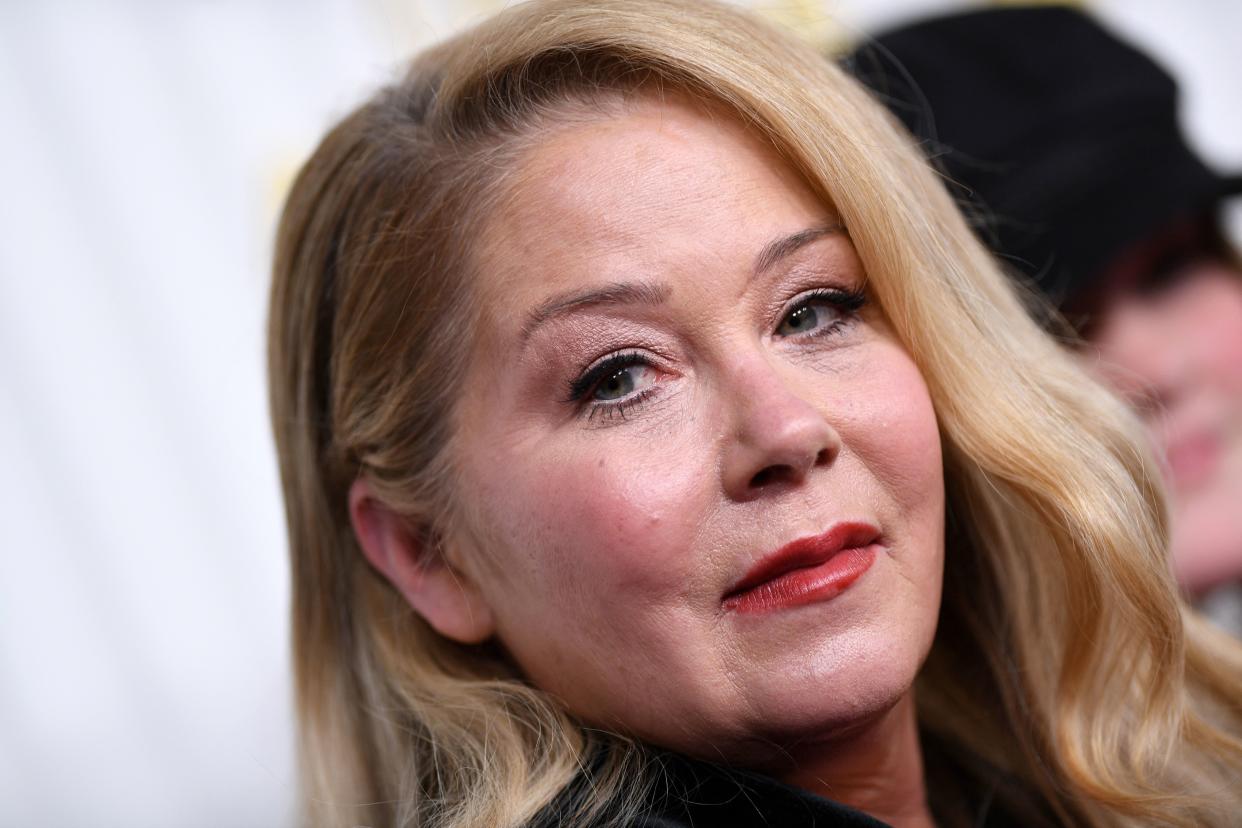 US actress Christina Applegate arrives for the 29th Screen Actors Guild Awards at the Fairmont Century Plaza in Century City, California, on February 26, 2023. (Photo by VALERIE MACON / AFP) (Photo by VALERIE MACON/AFP via Getty Images)