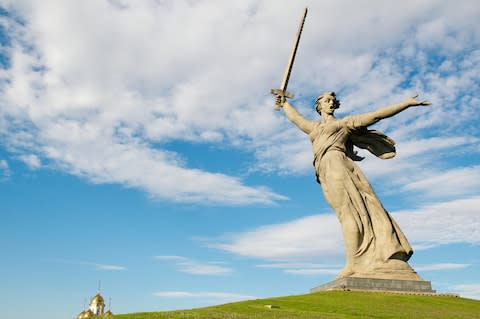 The imposing The Motherland Calls sculpture - Credit: Getty