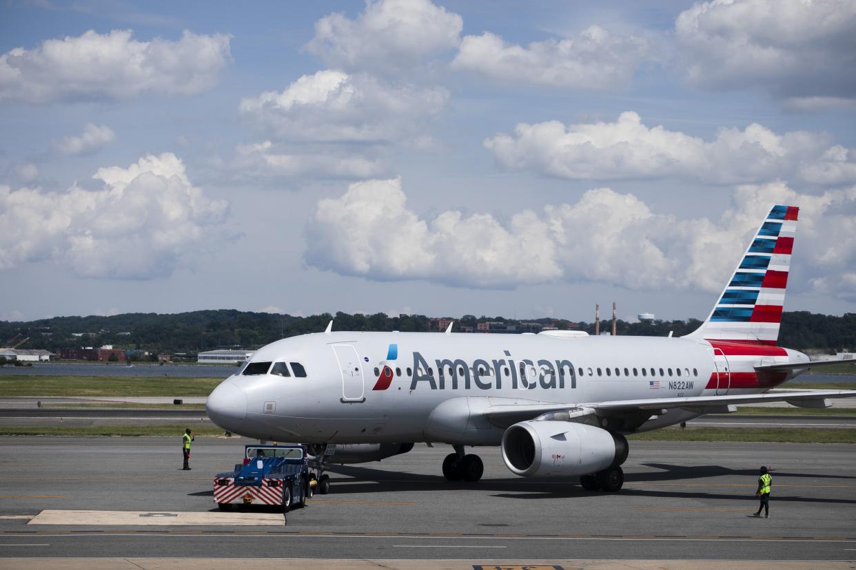 An American Airlines plane at Virginia's Ronald Reagan Washington National Airport.